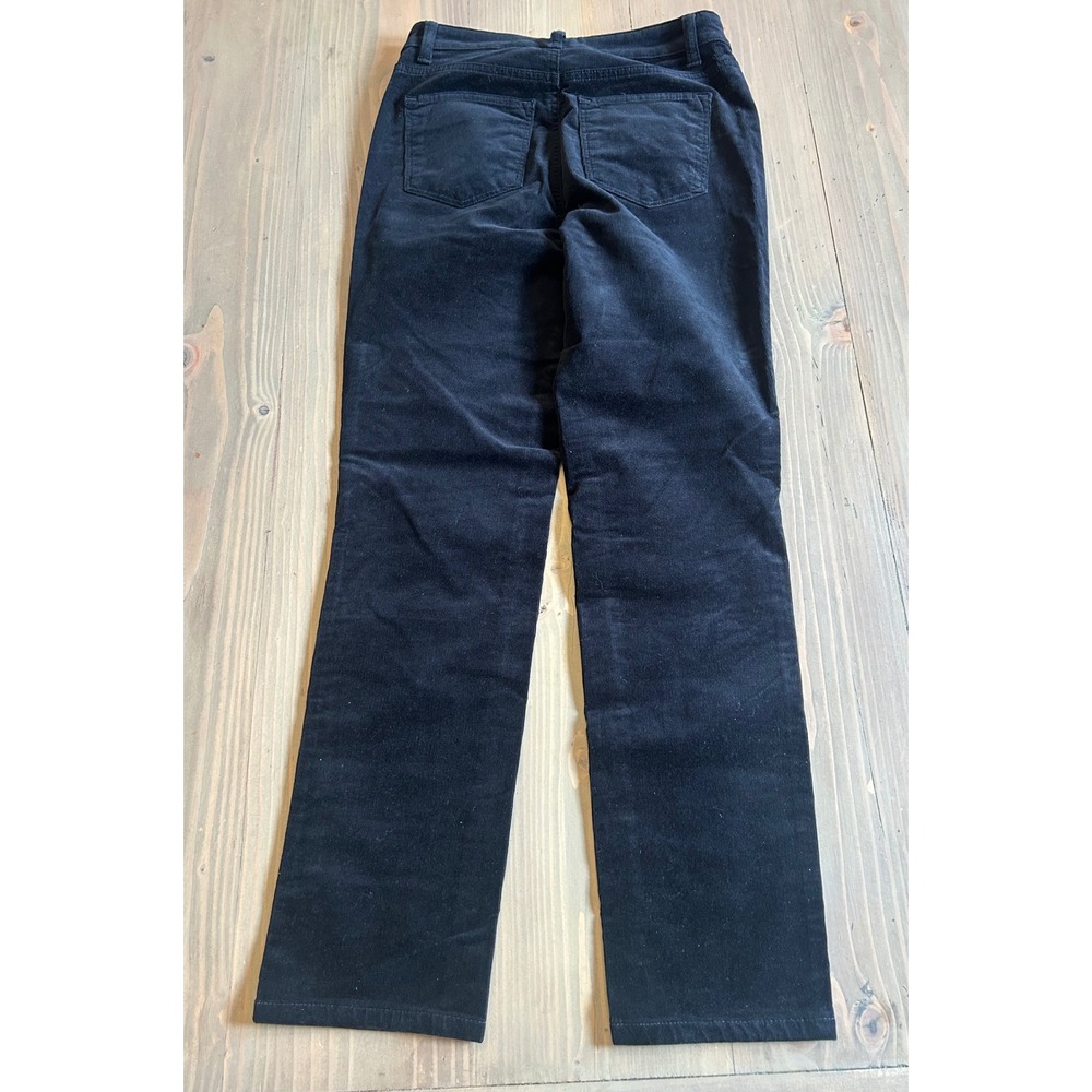 Talbots Black Corduroy Straight Leg Pants Womens 2P Petite 5-Pocket Trousers - Picture 2 of 5